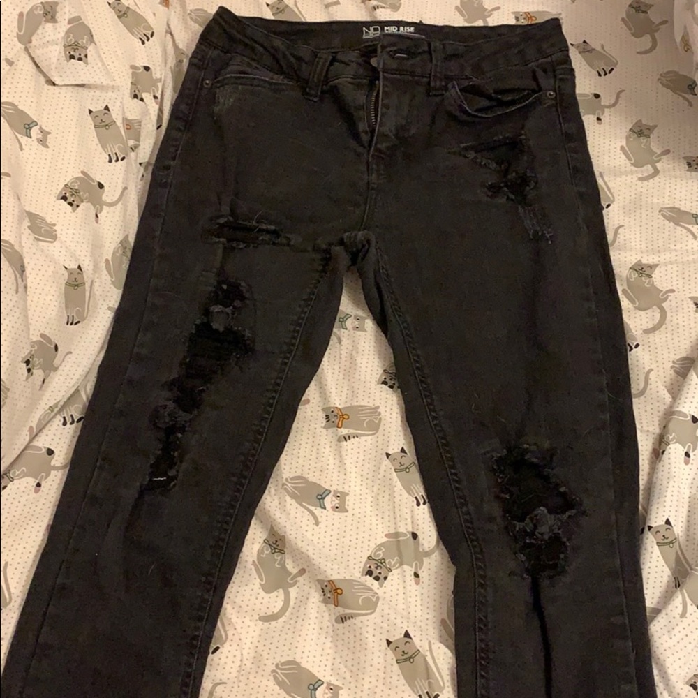 Black ripped skinny jeans - Picture 1 of 4